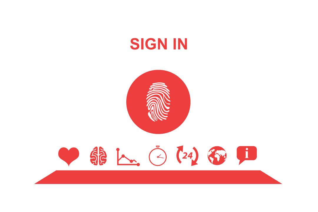 Transparent Sign In Button with Biometric Icons Vector