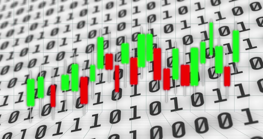 Digital Binary Code with Stock Market Graph