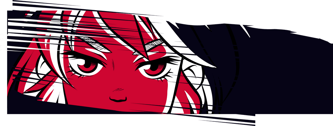 Dynamic Anime Character Design on Transparent Background