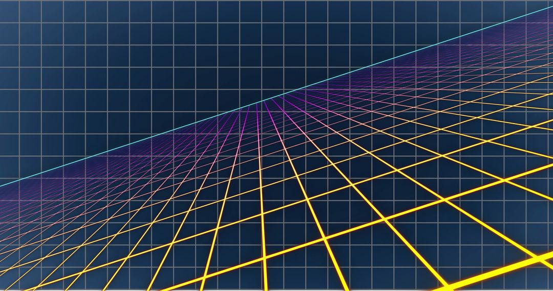 Futuristic Digital Grid in Motion Against Dark Background