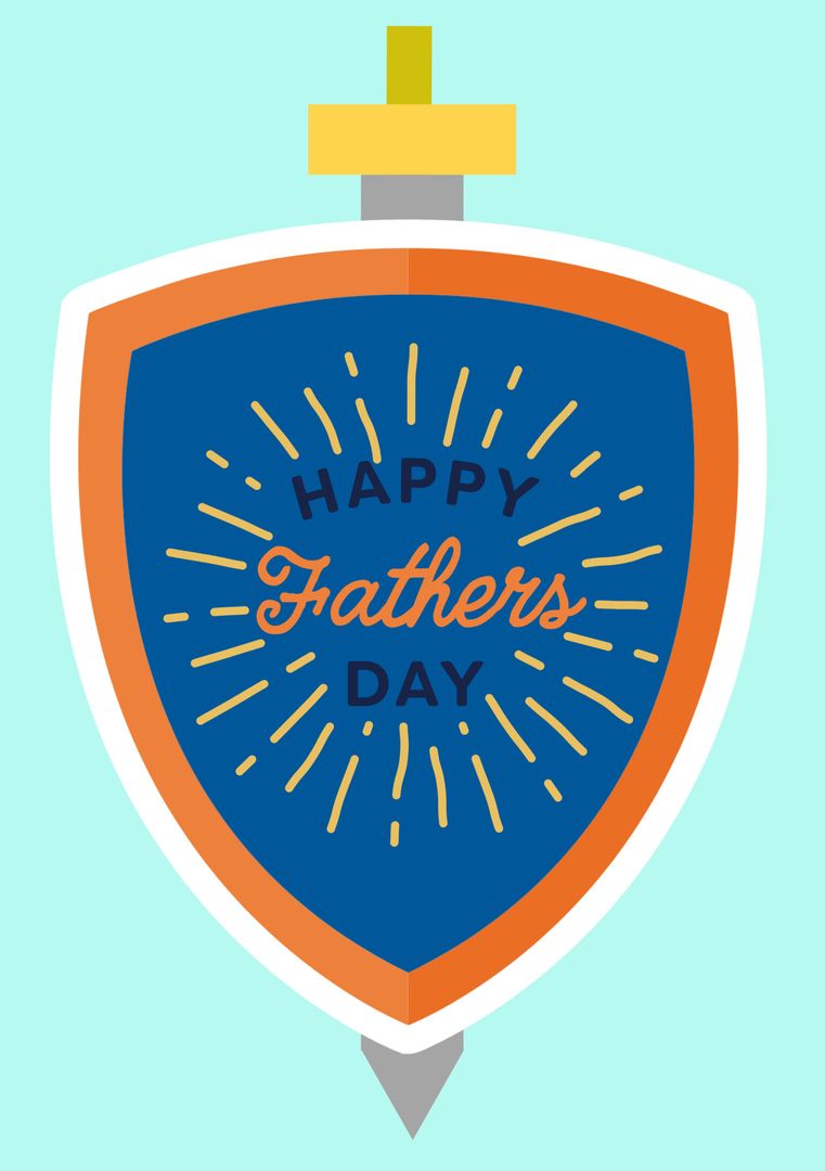 Vibrant Shield-Shaped Happy Father's Day Greeting Card emplate - Download Free Stock Templates Pikwizard.com
