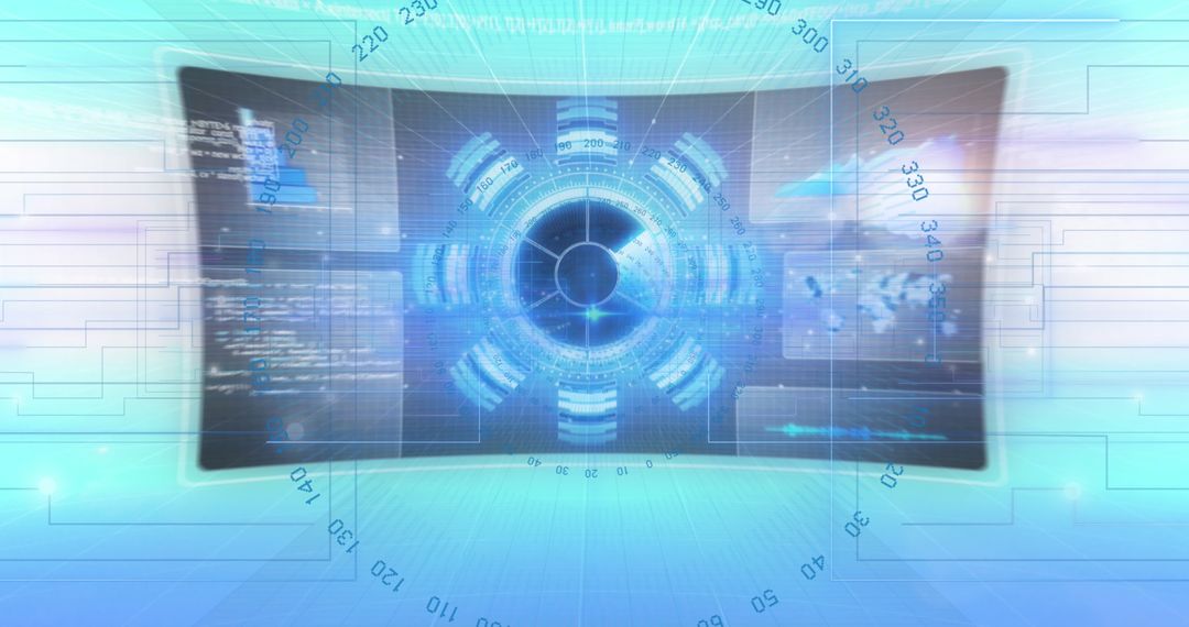 Digital Interface Scan Concept with Futuristic Blue Graphics