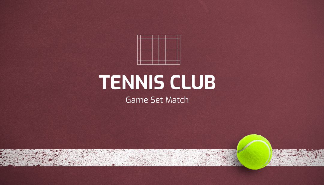 Tennis Club Promotional Banner with Court Line and Tennis Ball - Download Free Stock Templates Pikwizard.com