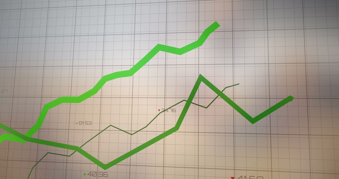 Rising Green Graph Lines over Business Data