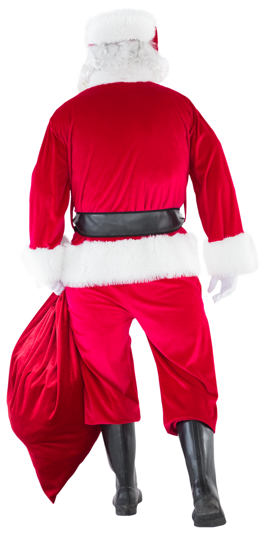 Transparent Santa Claus Holding Gift Sack from Behind - Download Free Stock Images Pikwizard.com