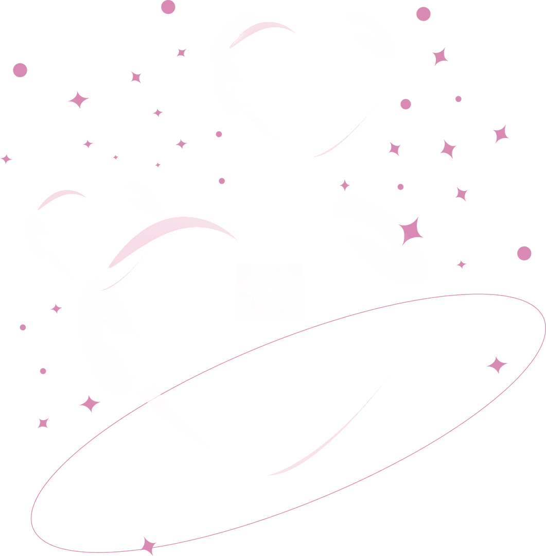 Abstract Heart Elements Floats on Transparent Background