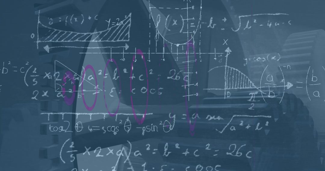 Researcher Analyzing Mathematical Equations on Glass Whiteboard