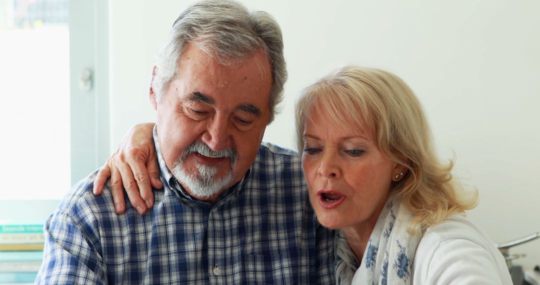 Senior Couple Sharing Tender Moment of Connection and Support