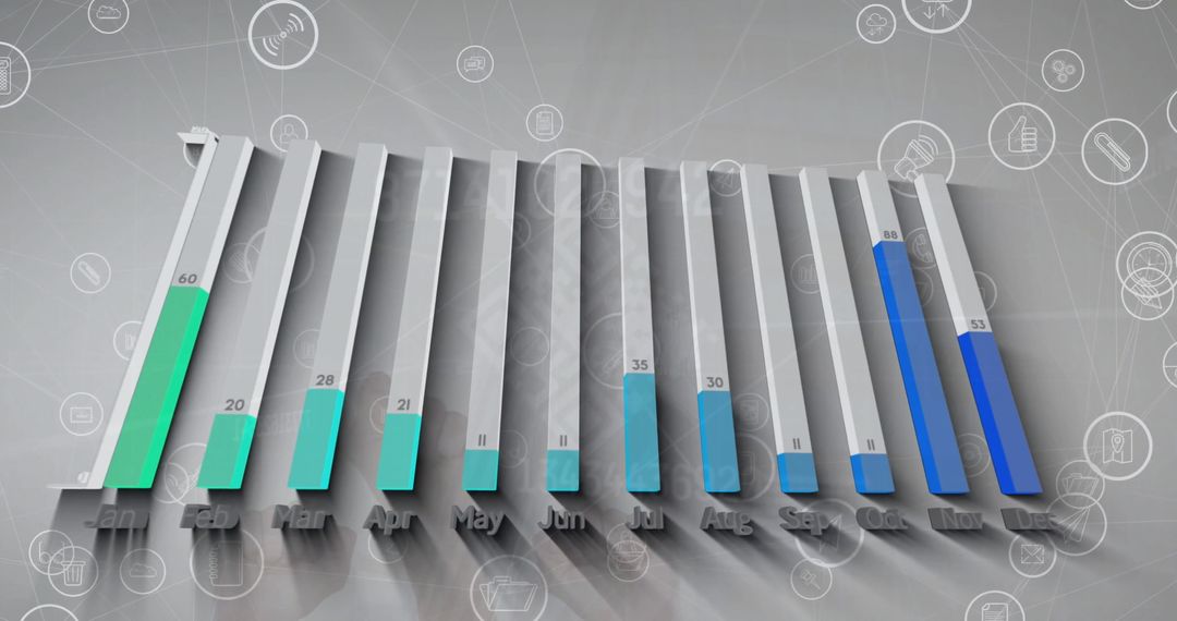 Digital Data Analytics Over Virtual Graphics Background