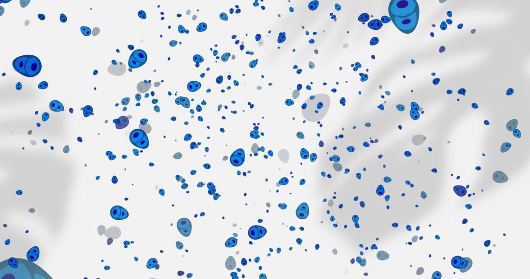 Abstract Glowing Blue Spots Over Soft White Background