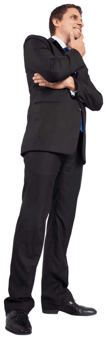 Smiling Confident Businessman on Transparent Background
