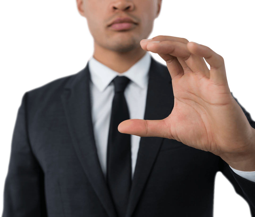 Midsection Businessman Transparent Background Gesture