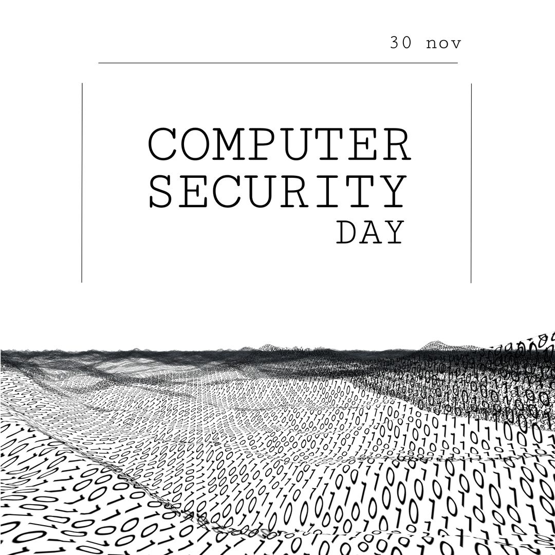 Computer Security Day Poster with Binary Code Design - Download Free Stock Images Pikwizard.com