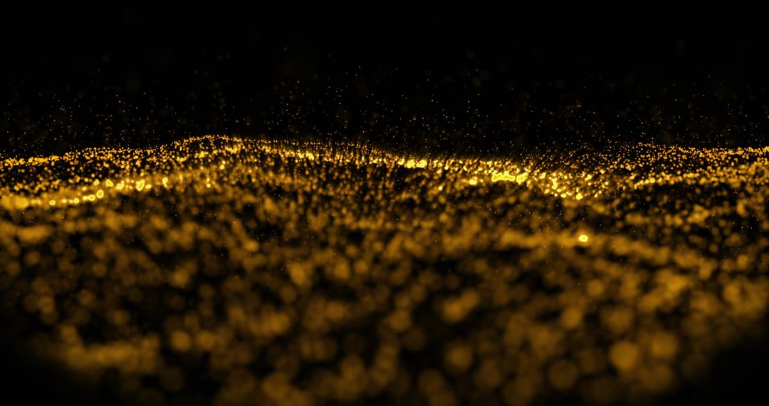 Vibrant Yellow Digital Wave on Black Background Captivates with Motion