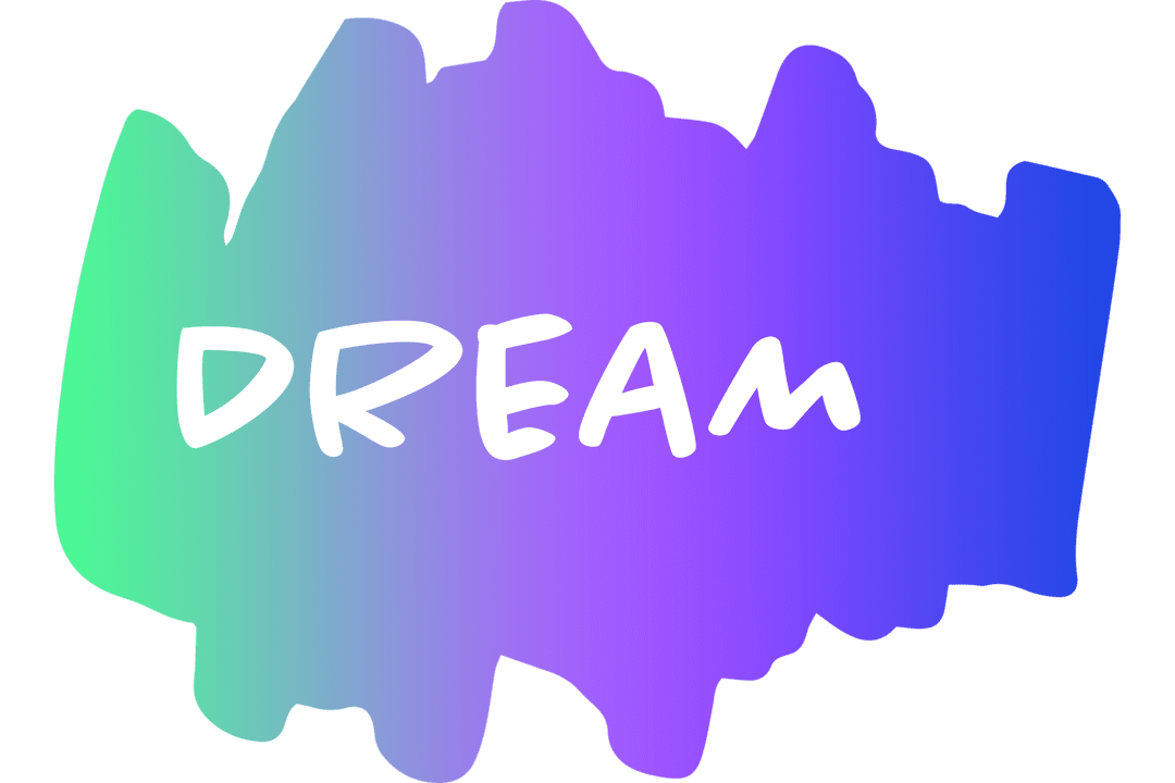 Transparent Abstract Gradient Paint Stain with Dream Text