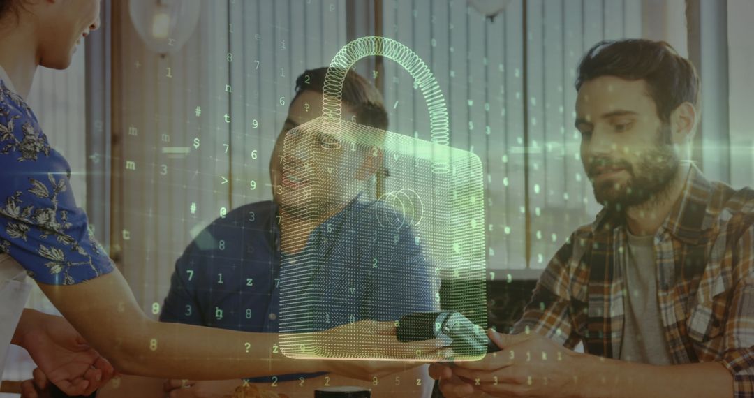 Digital Security Concept with People Conducting a Smart Payment Transaction