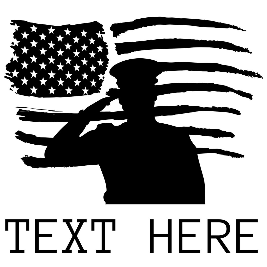 Saluting Soldier with Stylized American Flag