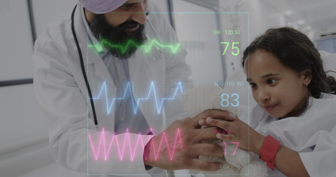 Innovative Healthcare: Doctor Analyzing Digital Heart Monitoring Data
