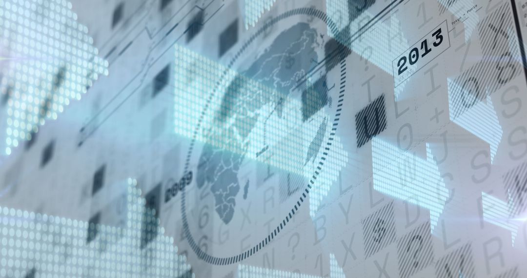 Global Economy and Digital Data Overlay With Technological Themes