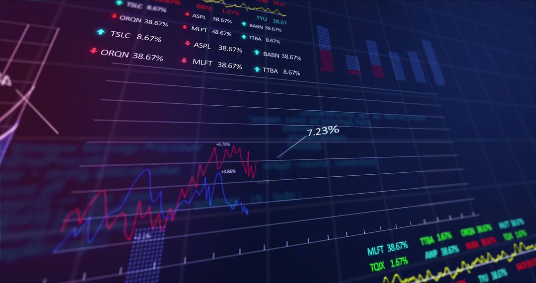 Financial Data Over Grid Indicating Market Trends and Analytics