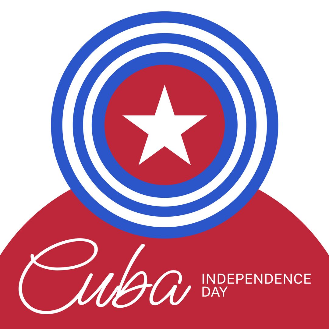 Cuba Independence Day Celebration Graphic with Flag Elements