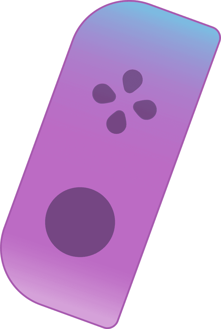 Flat Remote with Purple-Blue Gradient on Transparent Background