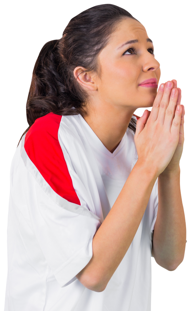 Transparent Focused Football Fan Clasping Hands in Prayer - Download Free Stock Images Pikwizard.com