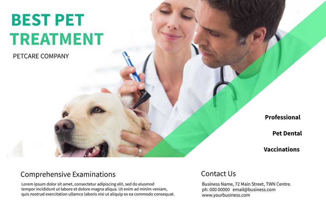 Veterinarian Vaccinates Happy Dog in Trusted Pet Healthcare Ad - Download Free Stock Templates Pikwizard.com