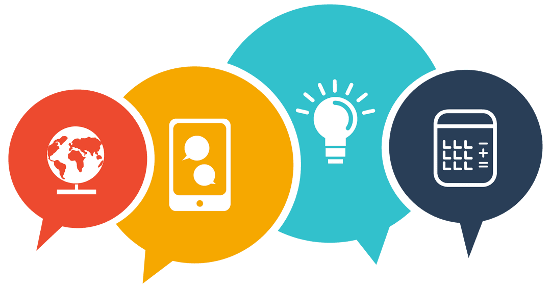 Transparent Speech Bubbles Illustrating Global Interaction and Ideas