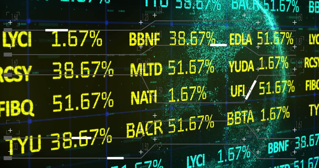 Dynamic Financial Data Display Over Digital Globe Concept Art