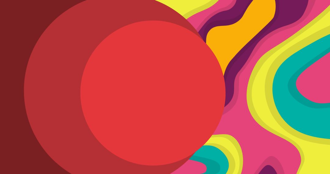 Vibrant Abstract Circles and Curves in Bold Colors