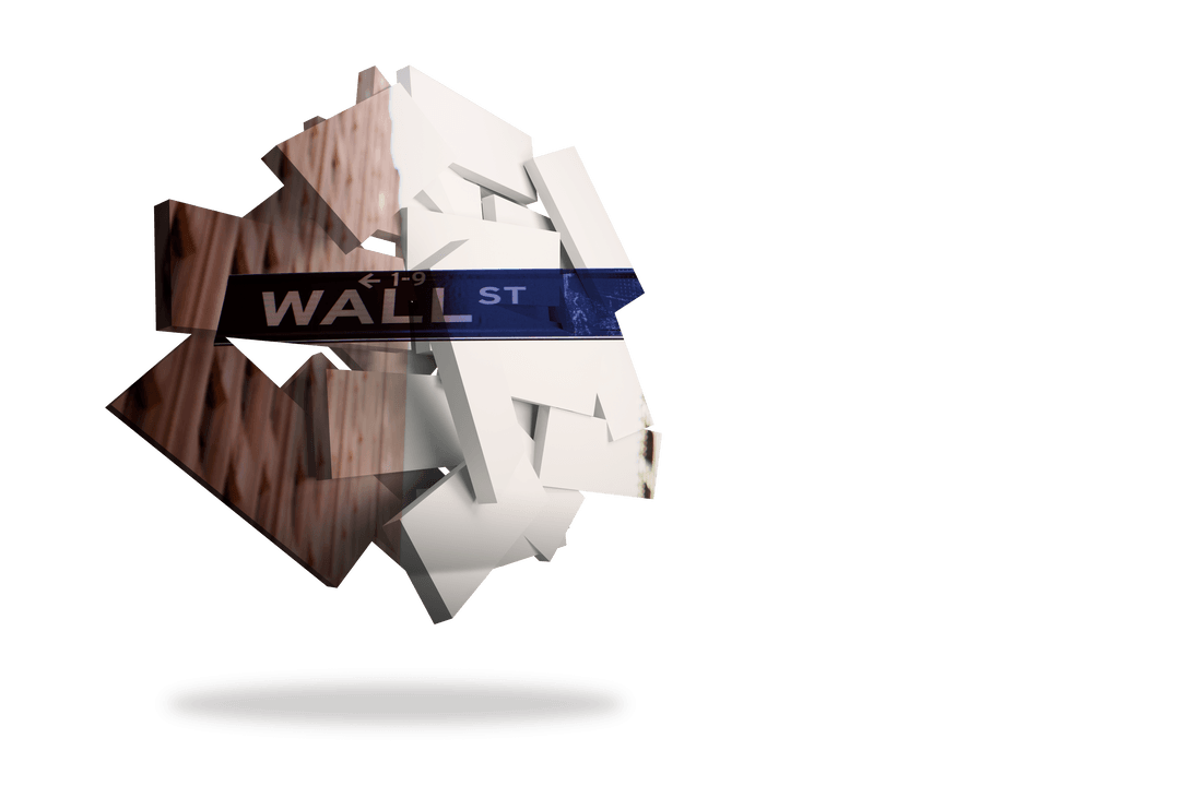 Transparent Wall Street Sign in Abstract Cube