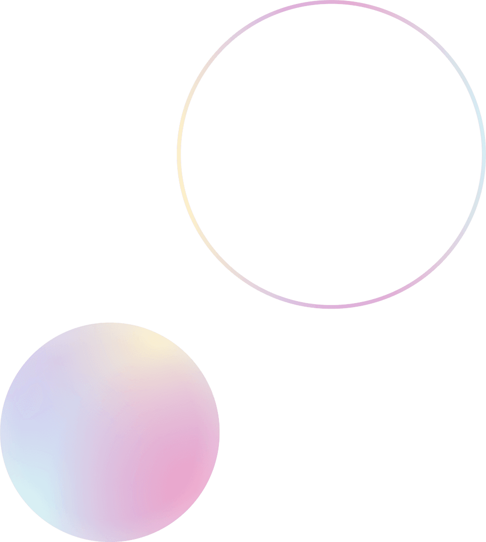 Pastel Abstract Gradient Circle and Ring on Transparent Background