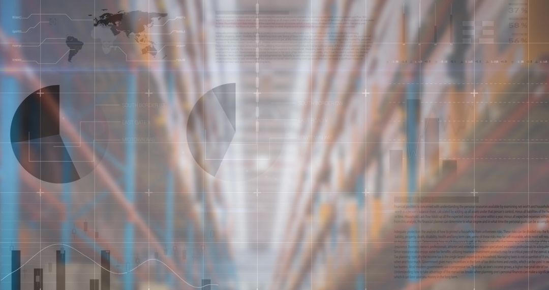 Financial Data Processing Overlay on Industrial Warehouse