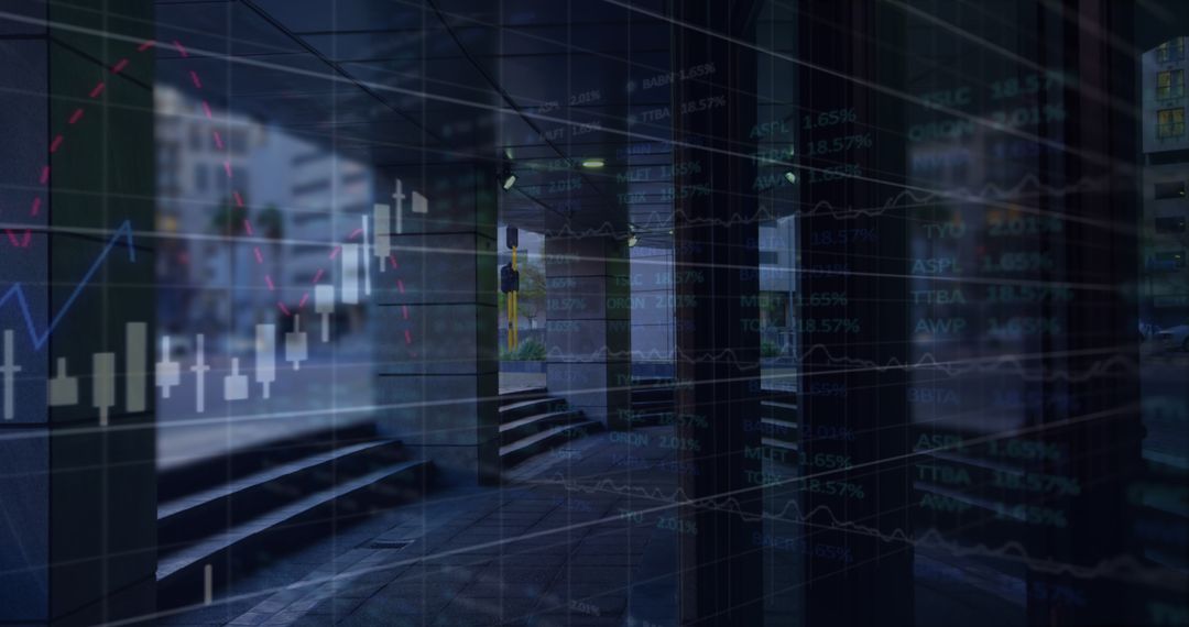 Financial Analytics Over Cityscape Background for Economic Data Concepts