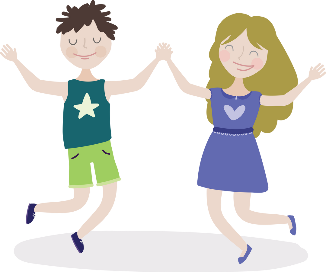 Transparent Illustration of Happy Children Dancing Joyfully Hand in Hand - Download Free Stock Images Pikwizard.com