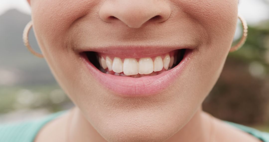 Close-Up of Woman's Smile with Perfect Teeth - Free Images, Stock Photos and Pictures on Pikwizard.com