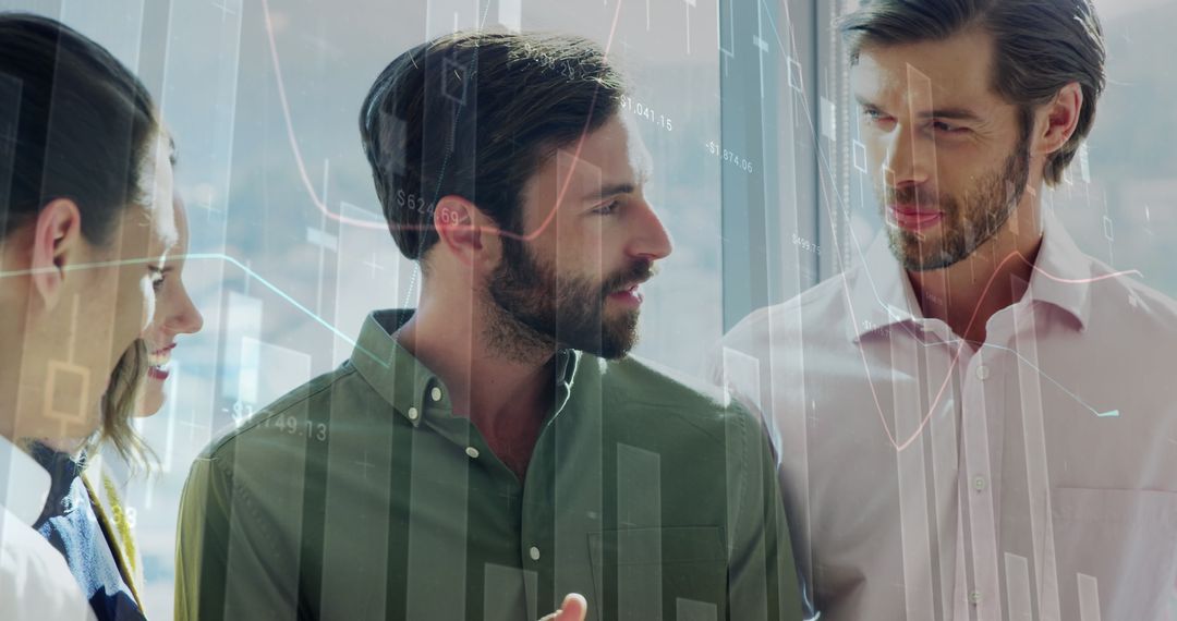 Collaborative Business Professionals Analyzing Financial Data