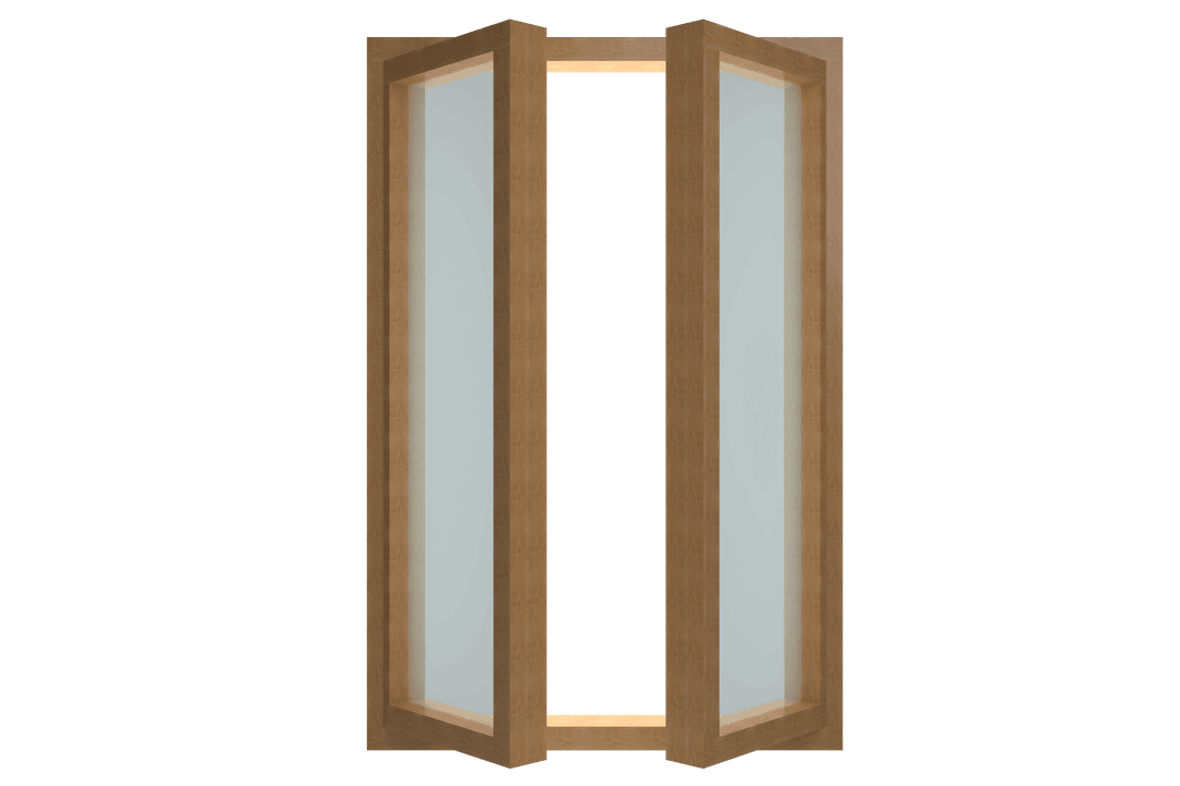 Wooden Window Design with Transparency for Architectural Projects