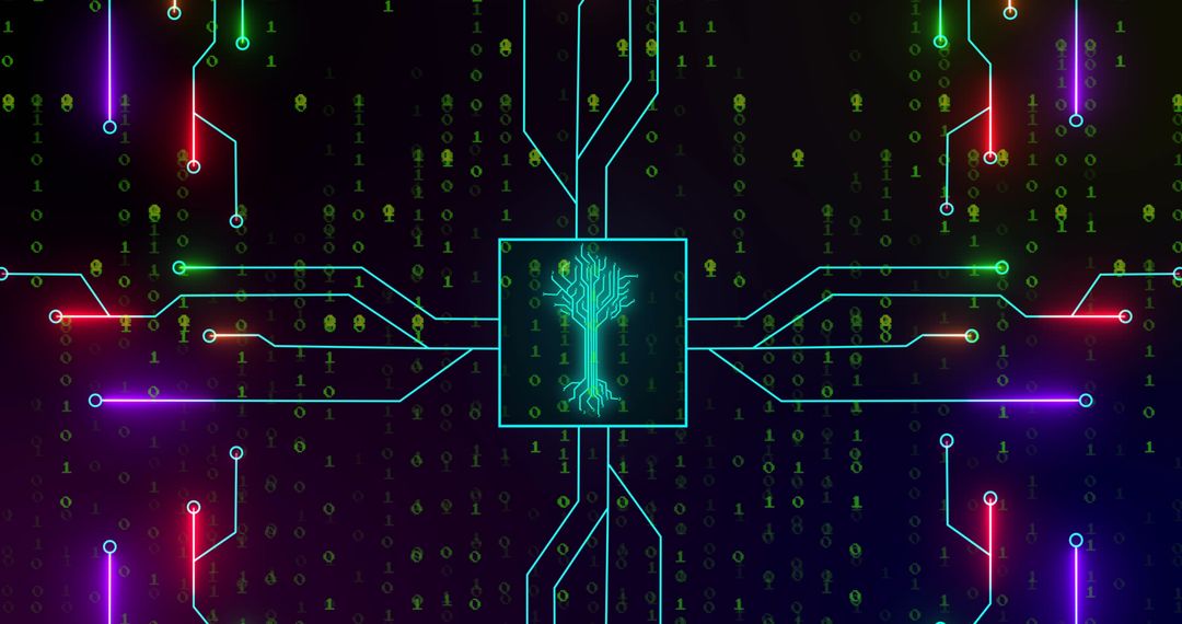 Abstract Cyber Network with Digital Tree Visualization