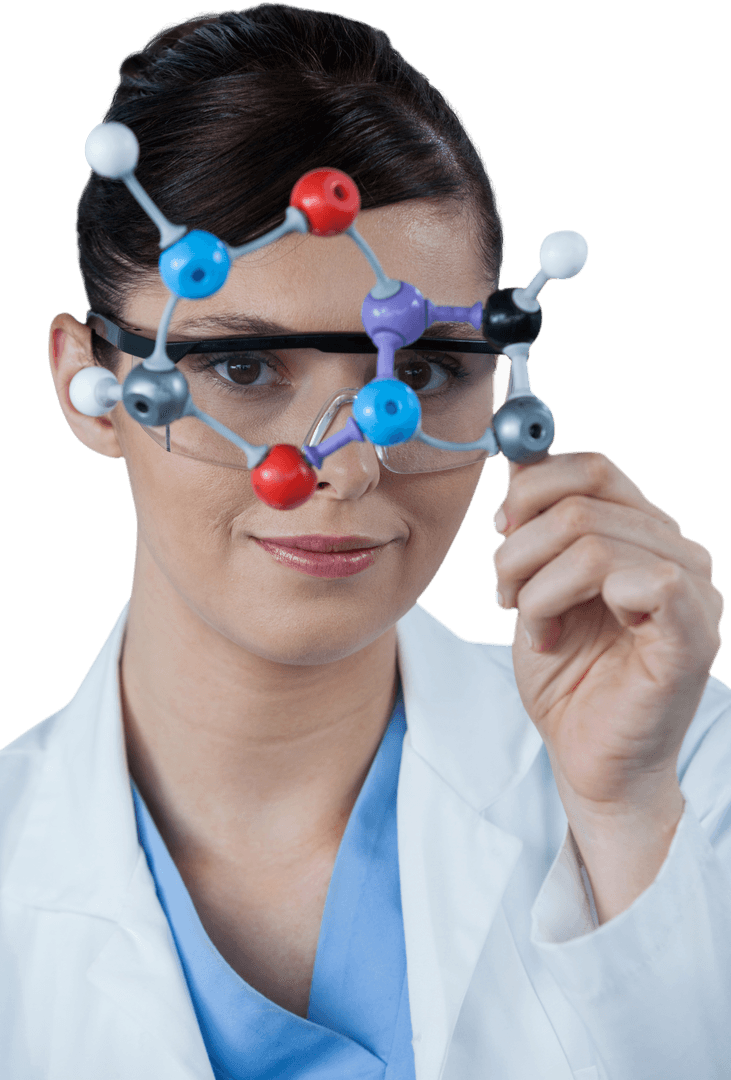 Transparent Scientist Analyzing Molecular Model in Lab - Download Free Stock Images Pikwizard.com