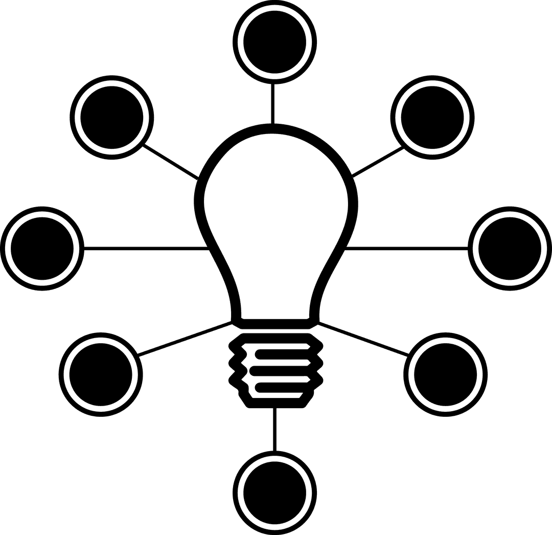 Transparent Light Bulb Icon with Circular Elements and Copy Space - Download Free Stock Images Pikwizard.com