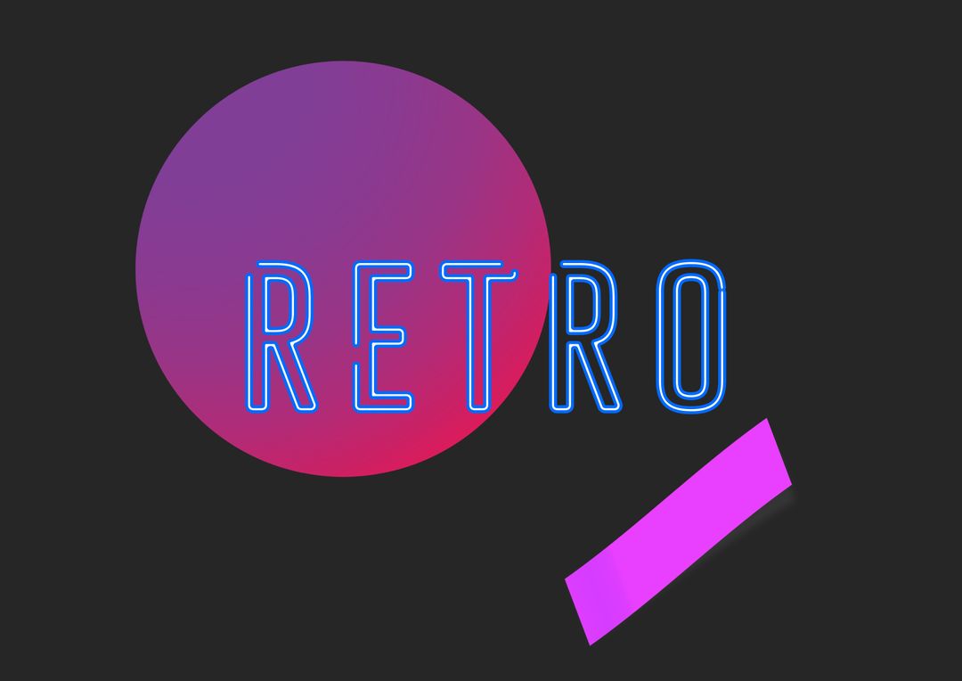 Retro Neon Typography on Dark Background For Nostalgia-themed Designs