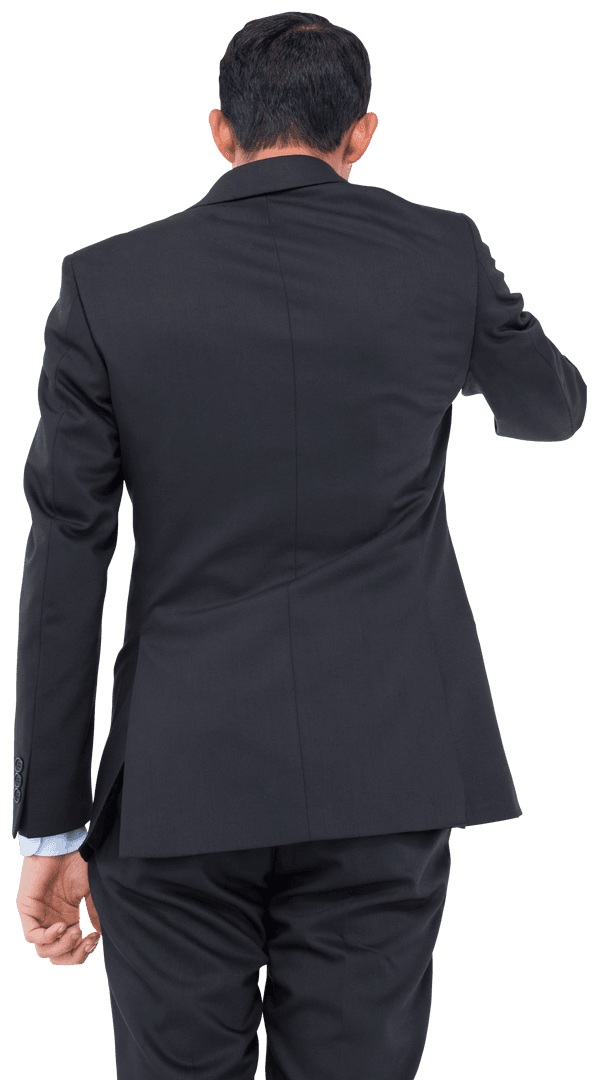 Businessman Walking Away on Transparent Background