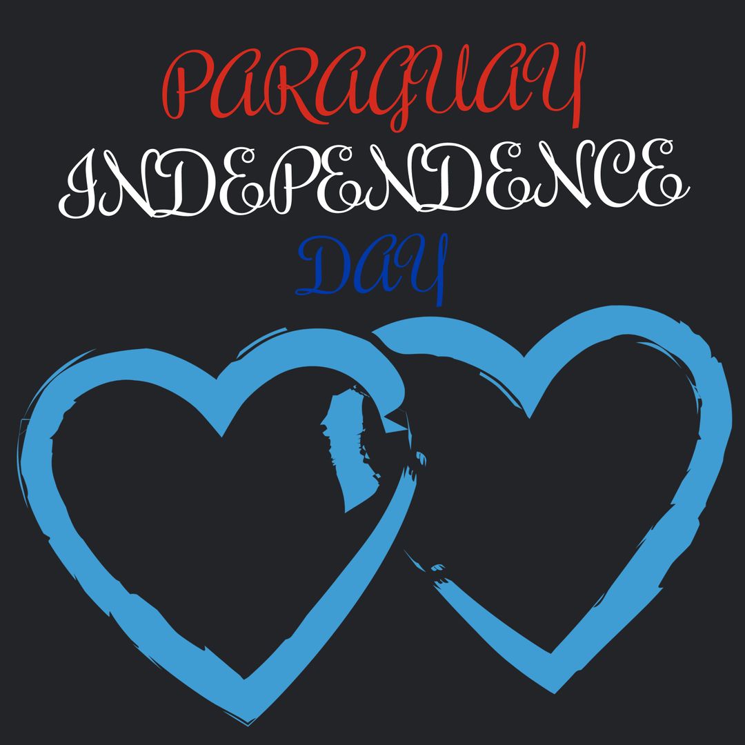 Paraguay Independence Celebration Visual with Heart Motifs