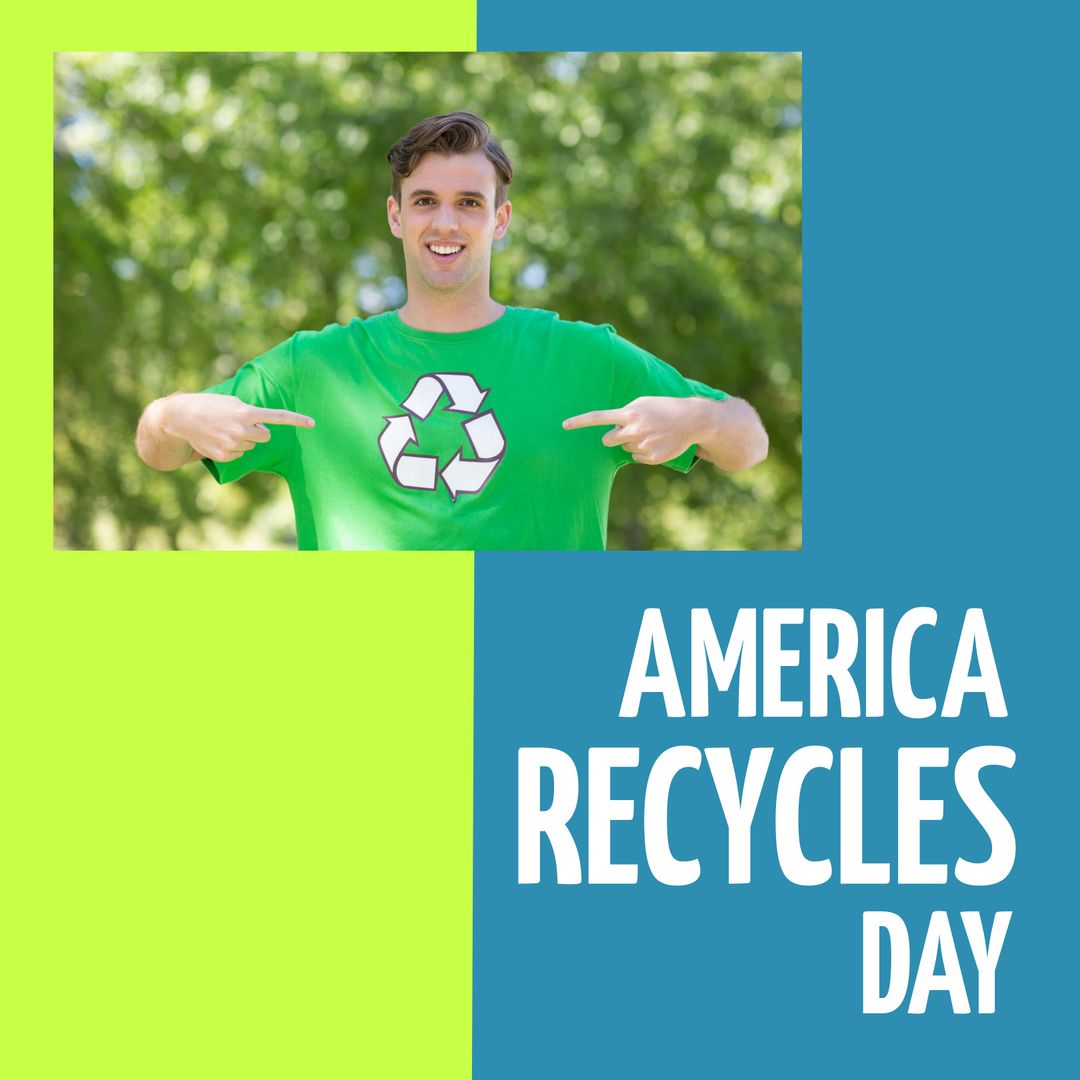 America Recycles Day Celebration Concept with Enthusiastic Supporter