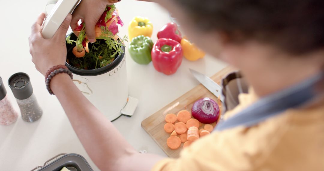 Person Preparing Fresh Vegetables for Juicing in a Blender - Free Images, Stock Photos and Pictures on Pikwizard.com