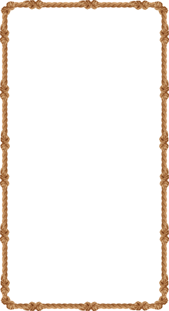 Rope Frame Highlighting Knots on Transparent Background