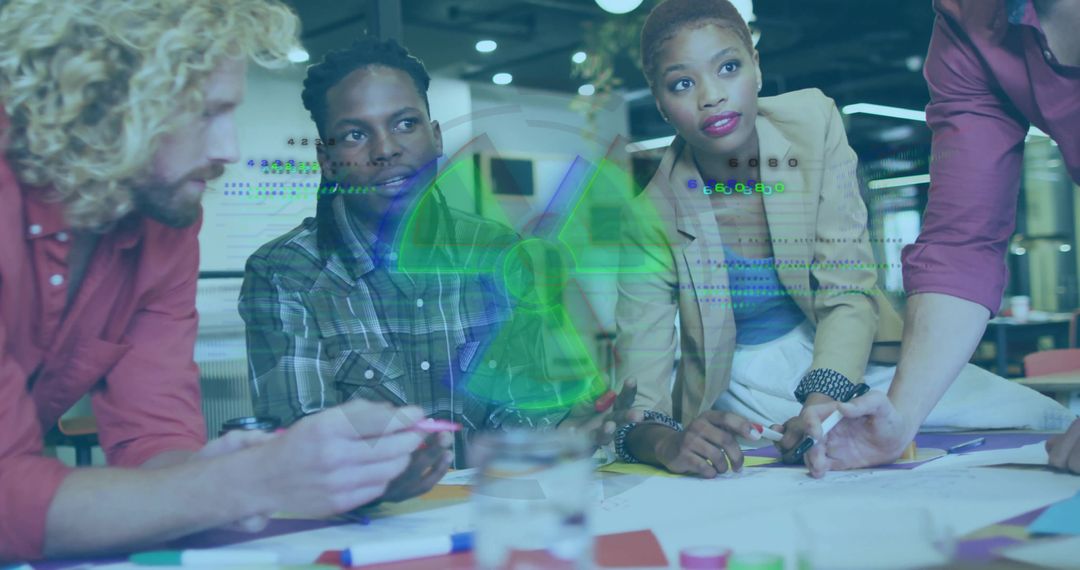 Creative Team Collaborating on Project Ideas in Office