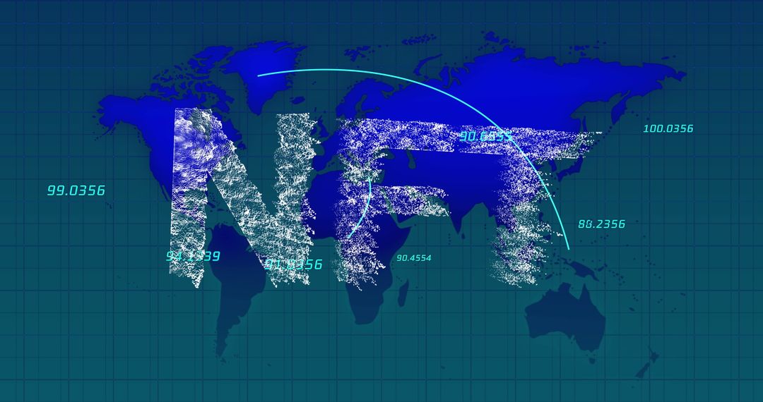 Futuristic NFT Concept with Digital World Map Design